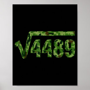 6 7 Army Pattern Meme Square Root 4489 Slang Math  Poster