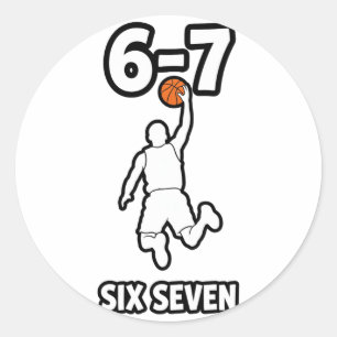 6-7 Basketball Classic Round Sticker
