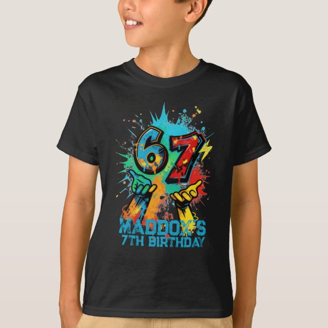 6-7 Birthday T-shirt Six Seven (Front)