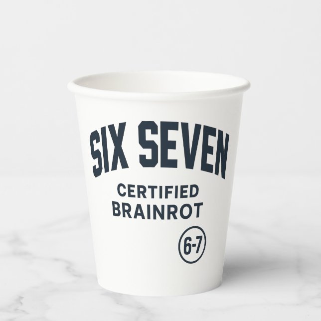 6 7 Certified Brain Rot Paper Cups (Front)
