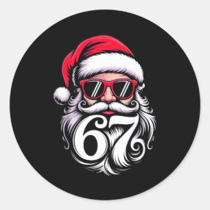 6 7 Christmas 67 Santa Six Seven  Classic Round Sticker