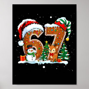 6-7 Christmas Gingerbread Funny Snowman Reindeer 6 Poster