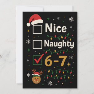 6-7 Christmas Naughty or Nice Meme Holiday Card