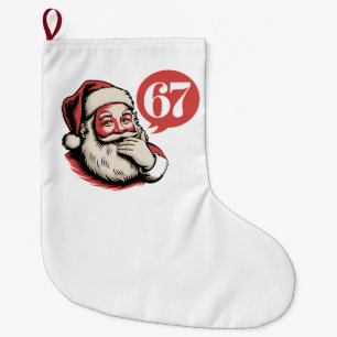 6 7 Christmas Six Seven Brainrot Santa Claus Large Christmas Stocking