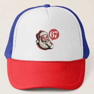 6 7 Christmas Six Seven Brainrot Santa Claus Trucker Hat