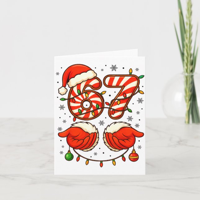 6-7 Christmas Squad Funny 67 Six Seven Meme Xmas 6 Card (Front)