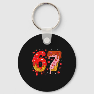 6 7 Cream Drip Six Seven Meme Valentine's Day Men  Key Ring