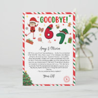 6 7 elf goodbye letter - funny elf letter - 67 