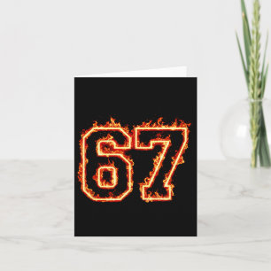 6-7 Fire Meme Flame Cool Six-seven Funny 67 Gen Z  Card