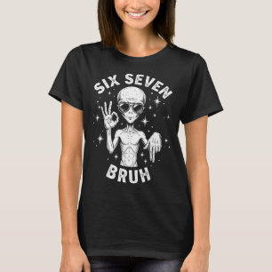 6 7 Funny 67 Six Seven Alien Bruh Hand Boys Gen Al T-Shirt