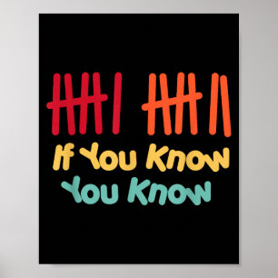 6 7 Funny If You Know You Know Tally Marks Six Sev Poster
