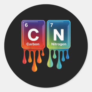 6 7 Funny Science Chemistry Teacher Periodic Table Classic Round Sticker