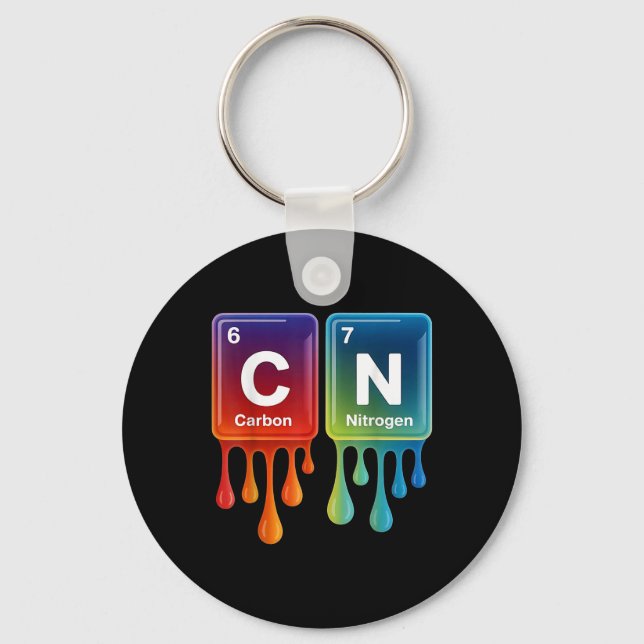 6 7 Funny Science Chemistry Teacher Periodic Table Key Ring (Front)