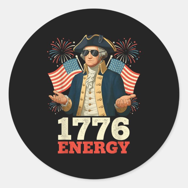 6-7 George Washington Six Seven Meme Funny 4th Of  Classic Round Sticker (Front)