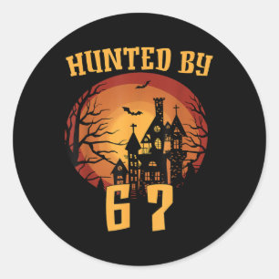 6 7 Halloween 67 Meme Six Seven Haunted Gen Alpha  Classic Round Sticker