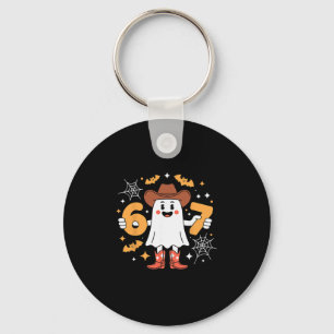 6 7 Halloween Ghost 67 Meme Gen Alpha Six Seven  Key Ring