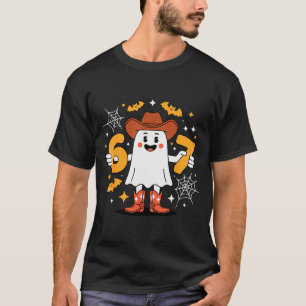 6 7 Halloween Ghost 67 Meme Gen Alpha Six Seven T-Shirt