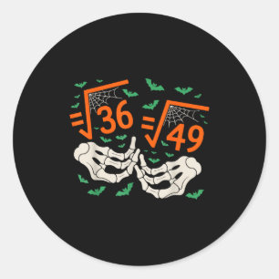 6 7 Halloween Math Square Root 67 Meme Gen Alpha S Classic Round Sticker
