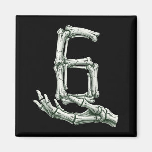 6 7 Halloween Skeleton Funny 67 Meme Gen Alpha Six Magnet
