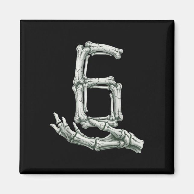 6 7 Halloween Skeleton Funny 67 Meme Gen Alpha Six Magnet (Front)