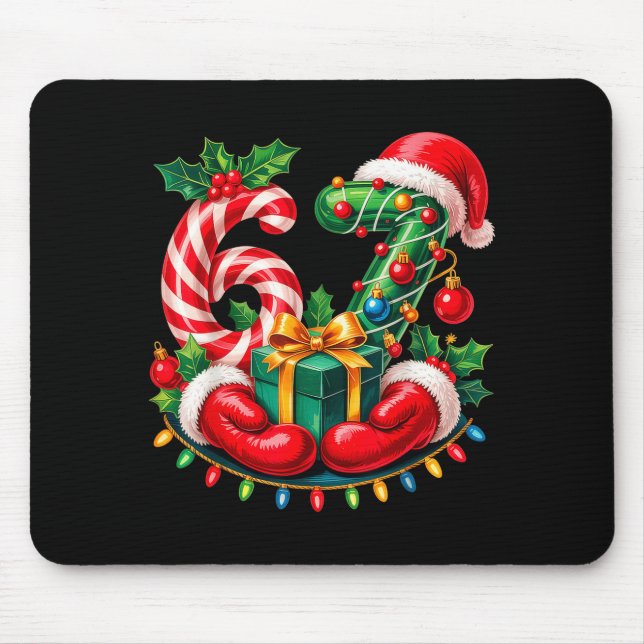 6 7 Meme 67 Gen Alpha 6-7 Hands Family Christmas  Mouse Pad (Front)