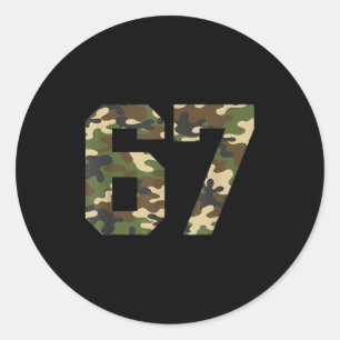 6-7 Meme Camo Cool Six-seven Funny 67 Gen Z Alpha Classic Round Sticker
