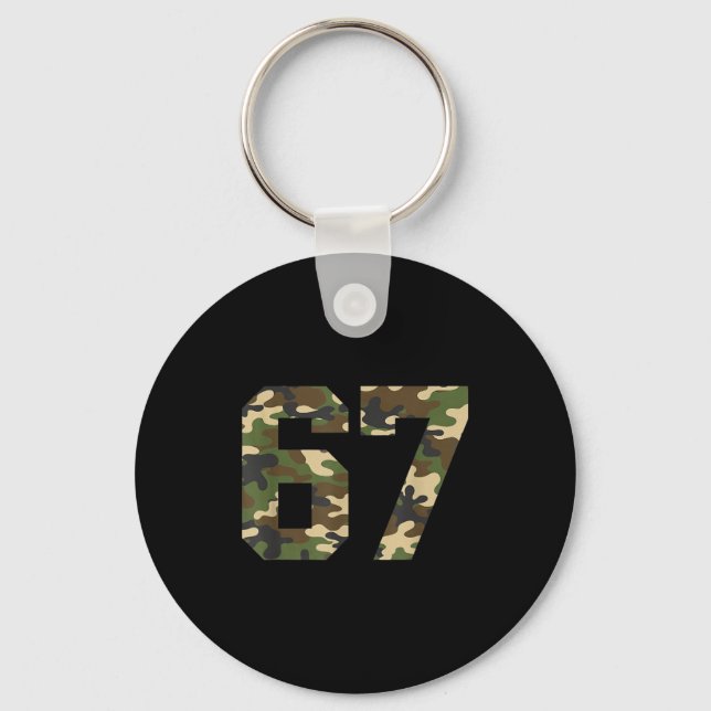 6-7 Meme Camo Cool Six-seven Funny 67 Gen Z Alpha  Key Ring (Front)