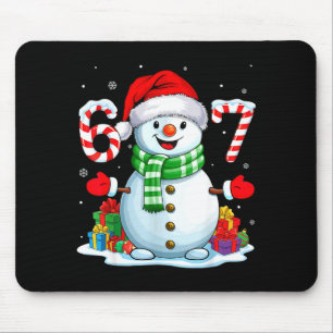 6 7 Meme Christmas Funny Snowman Six Seven 67 Men  Mouse Pad