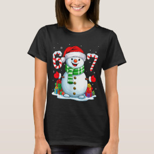 6 7 Meme Christmas Funny Snowman Six Seven 67 Men T-Shirt