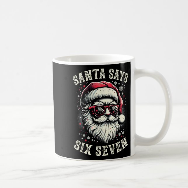 6-7 Meme Christmas Santa Six Seven Brain Rot Funny Coffee Mug (Right)