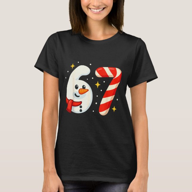 6 7 Meme Christmas Shirt 67 Six Seven Snowman Boy  (Front)