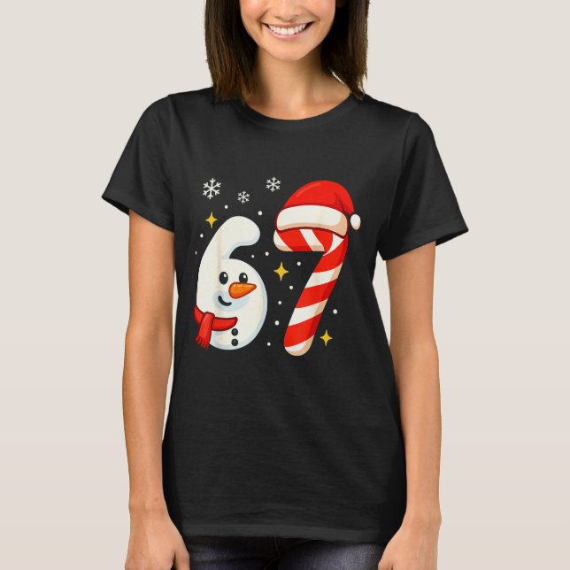 6 7 Meme Christmas Shirt 67 Six Seven Snowman Boy  (Front)