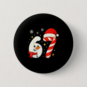 6 7 Meme Christmas Shirt 67 Six Seven Snowman Boy  6 Cm Round Badge