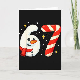 6 7 Meme Christmas Shirt 67 Six Seven Snowman Boy  Card
