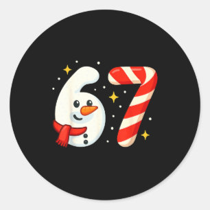 6 7 Meme Christmas Shirt 67 Six Seven Snowman Boy Classic Round Sticker