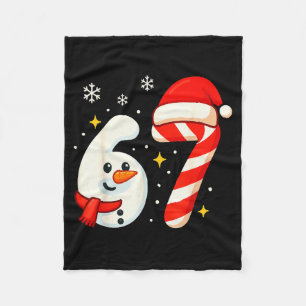 6 7 Meme Christmas Shirt 67 Six Seven Snowman Boy  Fleece Blanket