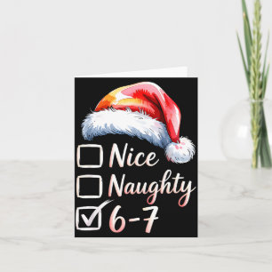 6-7 Meme Funny Christmas Retro Santa Hat Xmas 6 7  Card