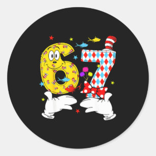 6 7 meme hands six seven read reading day book classic round sticker