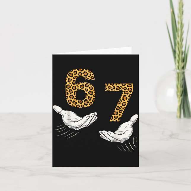 6-7 Meme Leopard Cheetah Cool Six-seven Funny  Card (Front)
