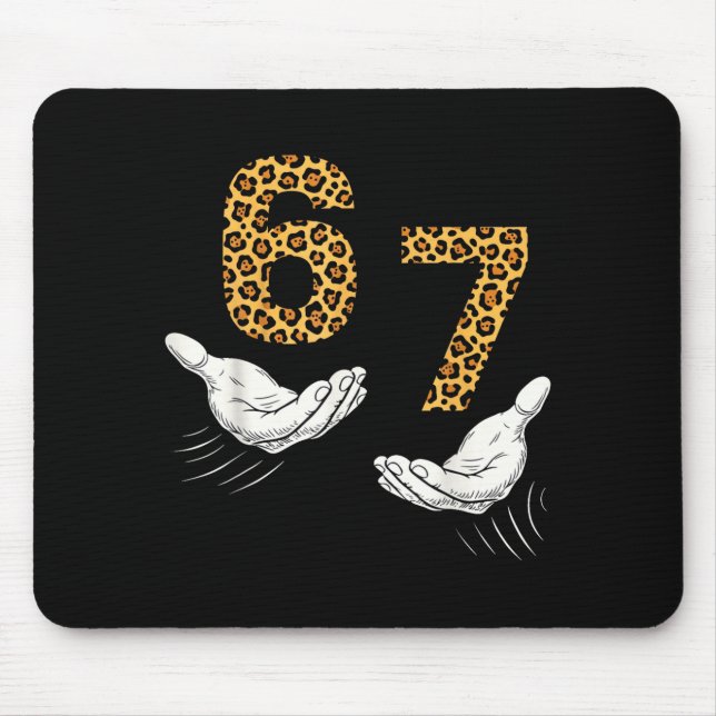 6-7 Meme Leopard Cheetah Cool Six-seven Funny  Mouse Pad (Front)