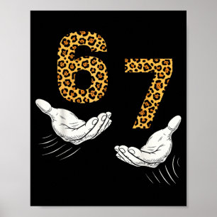 6-7 Meme Leopard Cheetah Cool Six-seven Funny  Poster
