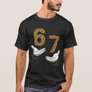 6-7 Meme Leopard Cheetah Cool Six-seven Funny  T-Shirt