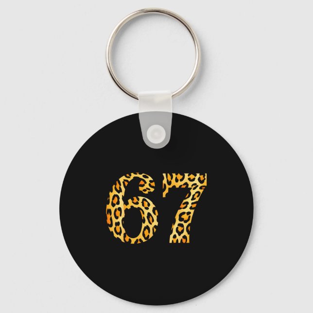 6-7 Meme Leopard Cheetah Cool Six-seven  Key Ring (Front)