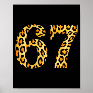 6-7 Meme Leopard Cheetah Cool Six-seven  Poster