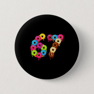6 7 Meme Matching Love Donuts 67 Pajamas Kids Six  6 Cm Round Badge