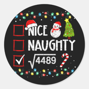 6-7 Meme Nice Naughty 67 Christmas Brain Rot Funny Classic Round Sticker