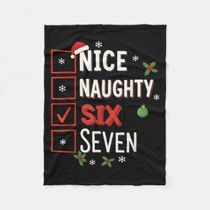 6-7 Meme Nice Naughty 67 Christmas Brain Rot Funny Fleece Blanket