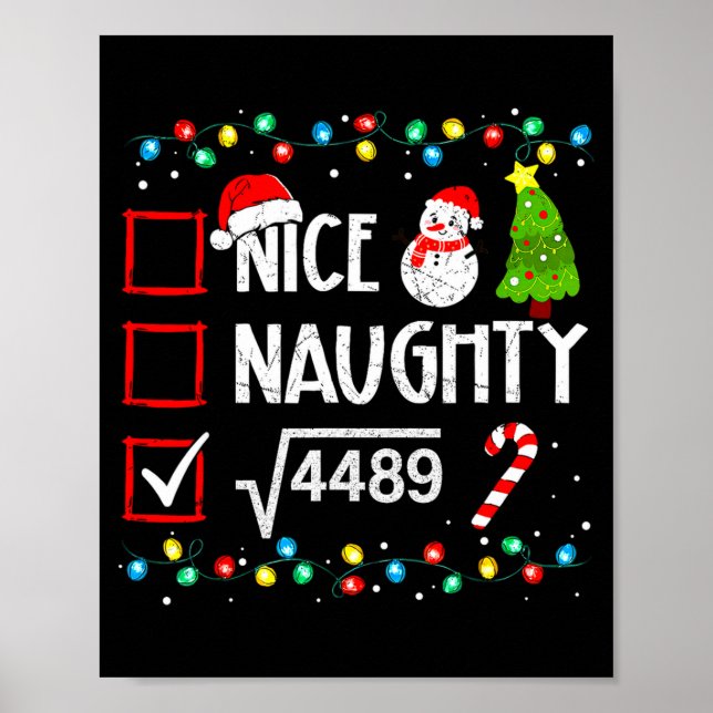 6 7 Meme Nice Naughty 67 Christmas Brain Rot Funny Poster (Front)