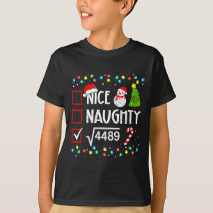 6 7 Meme Nice Naughty 67 Christmas Brain Rot Funny T-Shirt