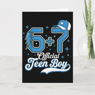6 + 7 Meme Official Teenager 13th Birthday Basebal Card